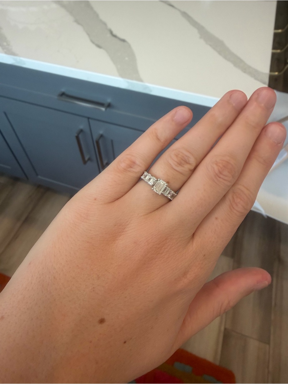 Women's platinum diamond ring - Clear - Picture 6 of 7